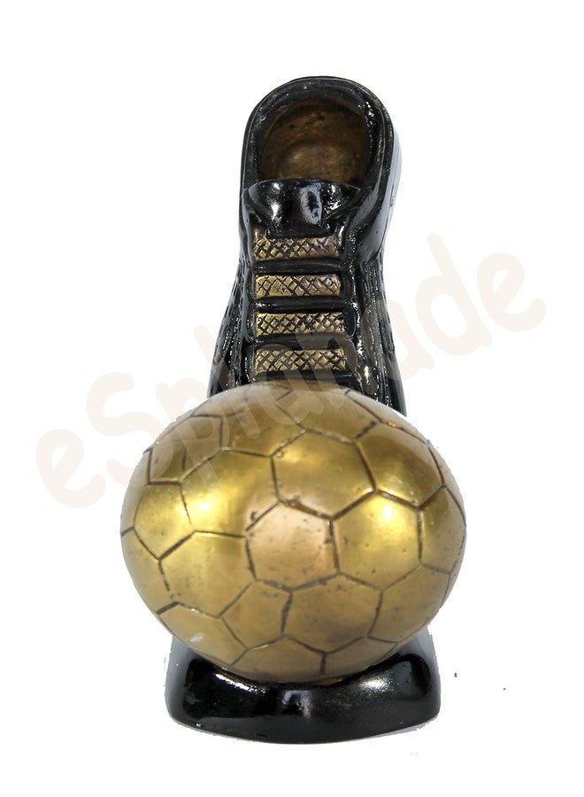 ESPLANADE Beautiful Brass Decorative Soccer Ball and Shoe Showpiece | Home Decor | Brass Sculpture | World Cup Golden Boot Trophy Look-Alike | European Golden Shoe Look-Alike - Image 5